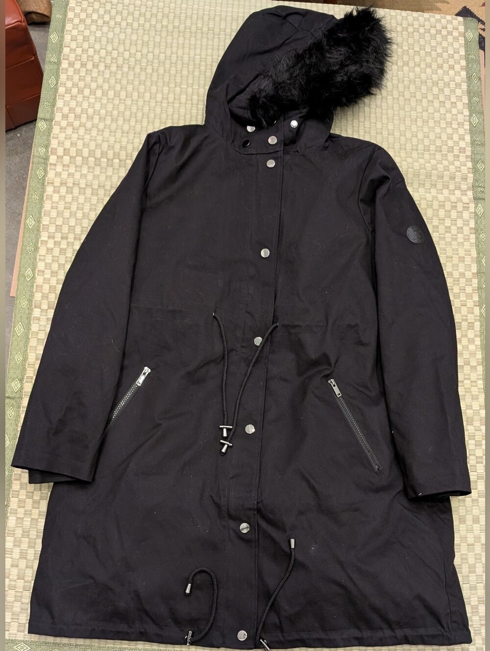 NWT Seraphine Zorah Down Lined Parka Black Women's Size 6